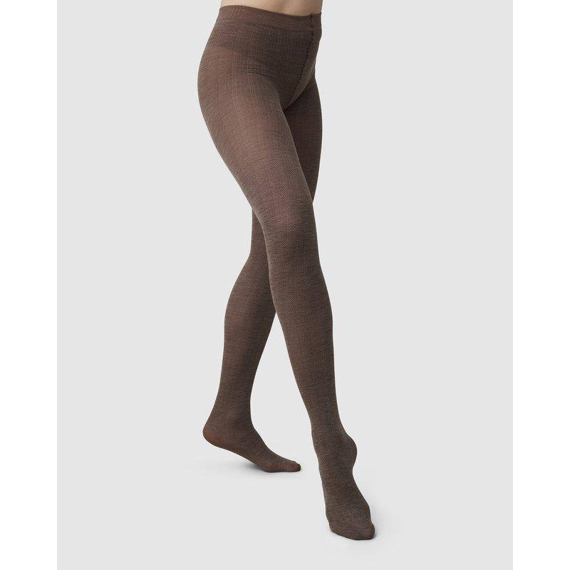 YLVA FISHBONE WOOL TIGHTS