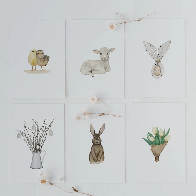 AQUARELL-POSTKARTE OSTERN + FRÜHLING