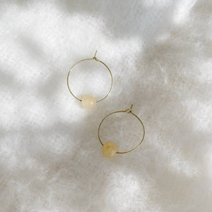 YELLOW MOONSTONE CREOLES