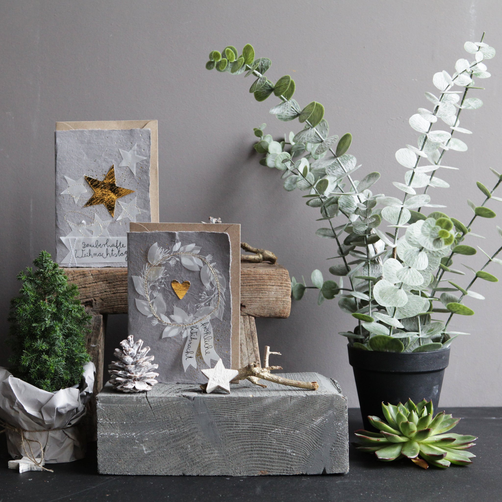 WINTERPAPIERKUNSTKARTE