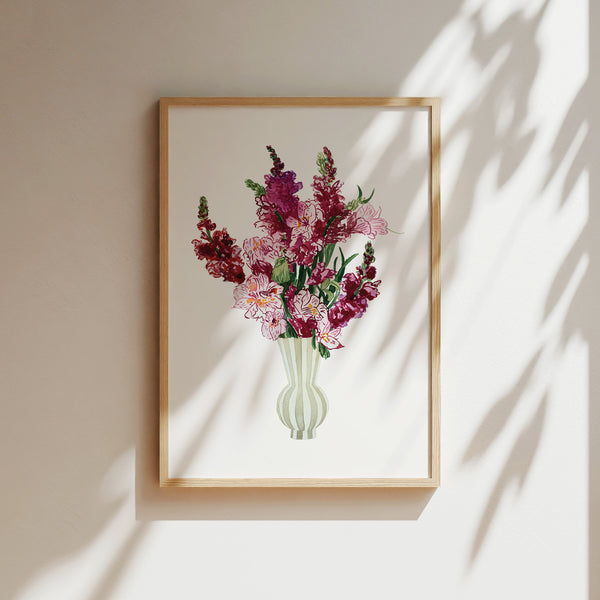 KUNSTDRUCK – PINK FLOWER BOUQUET