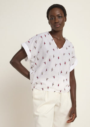 BLUSENSHIRT MIT STICKEREI