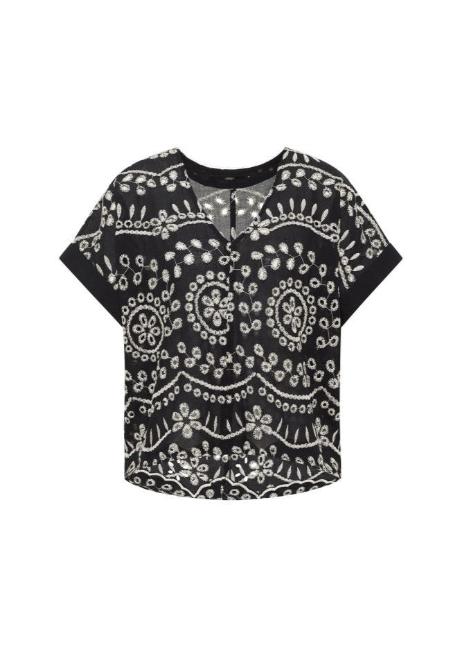 BLUSENSHIRT MIT STICKEREI