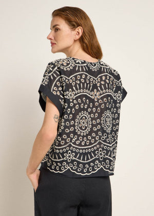 BLUSENSHIRT MIT STICKEREI