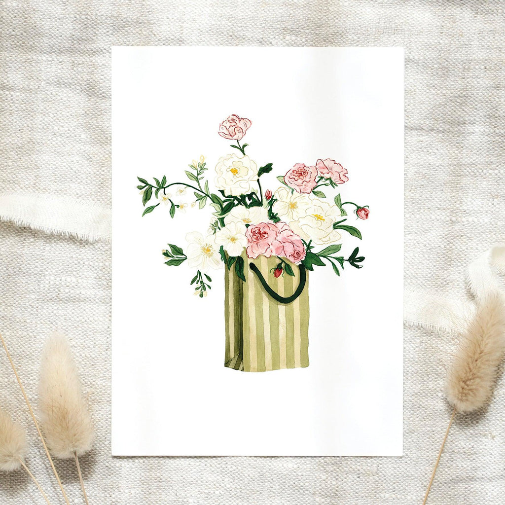 POSTKARTE - BLUMENTASCHE