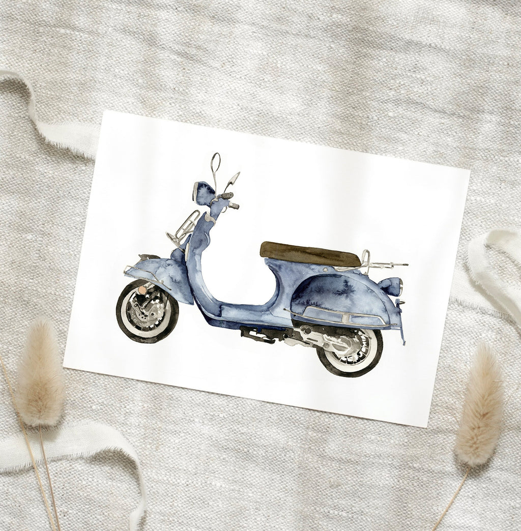 POSTKARTE - BLUE SCOOTER