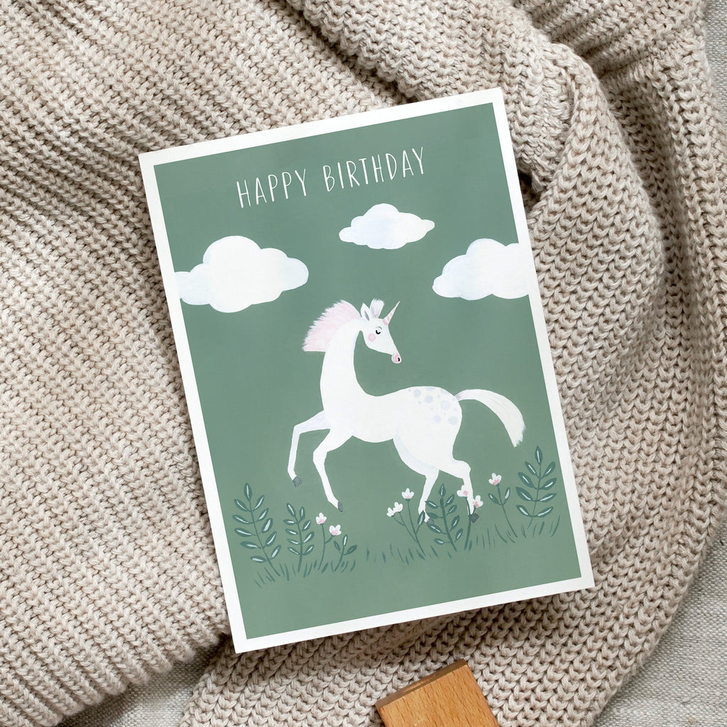POSTKARTE - HAPPY BIRTHDAY I UNICORN