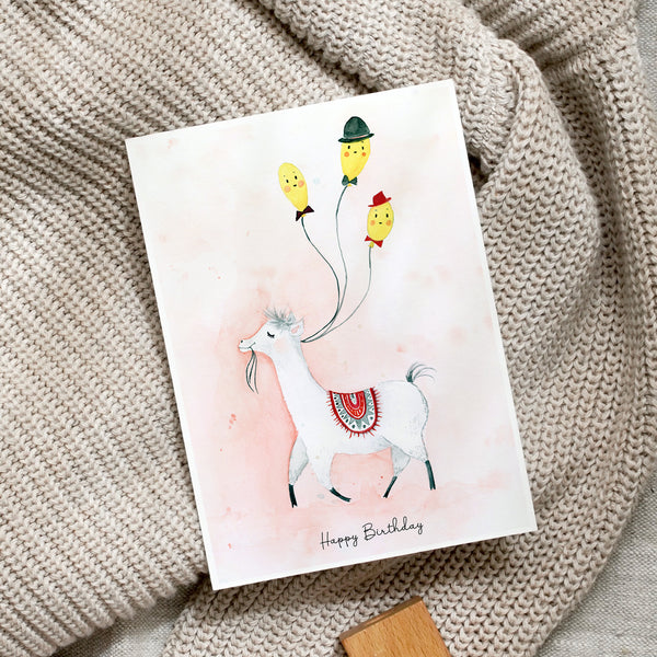 POSTKARTE - LAMA PARTY