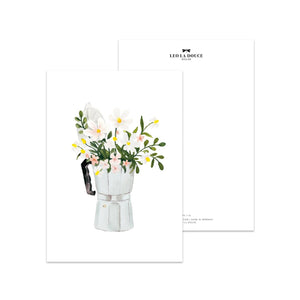 POSTKARTE - WHITE ESPRESSO BOUQUET