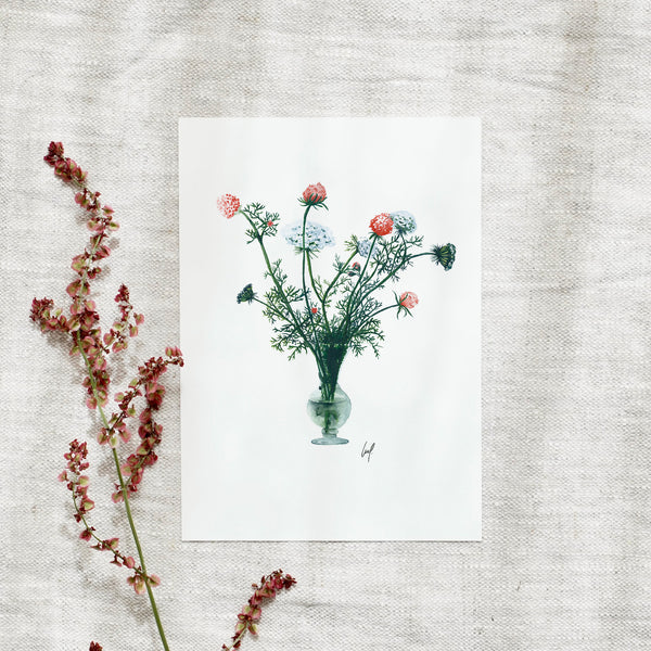POSTKARTE - DELICATE FLOWERS