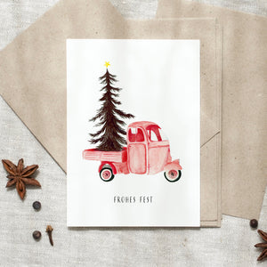 POSTKARTE - CHRISTMAS VEHICLE
