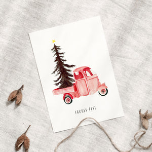 POSTKARTE - CHRISTMAS VEHICLE