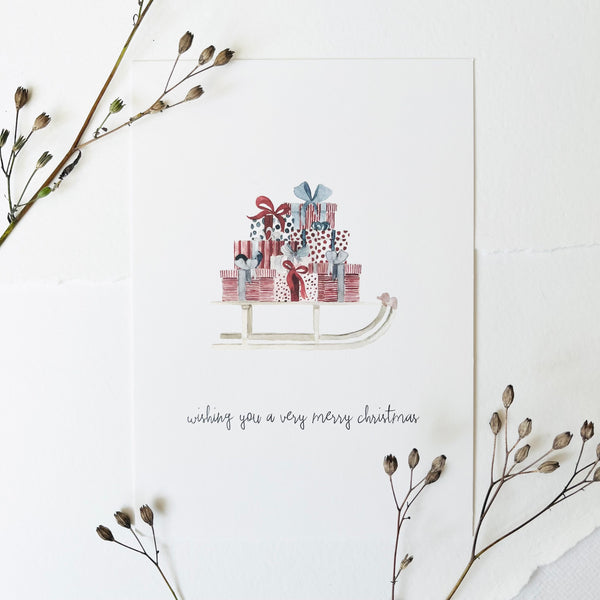 POSTKARTE - CHRISTMAS SLEDGE