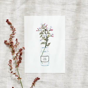 POSTKARTE - VIELE GRÜSSE - APOTHEKERGLAS