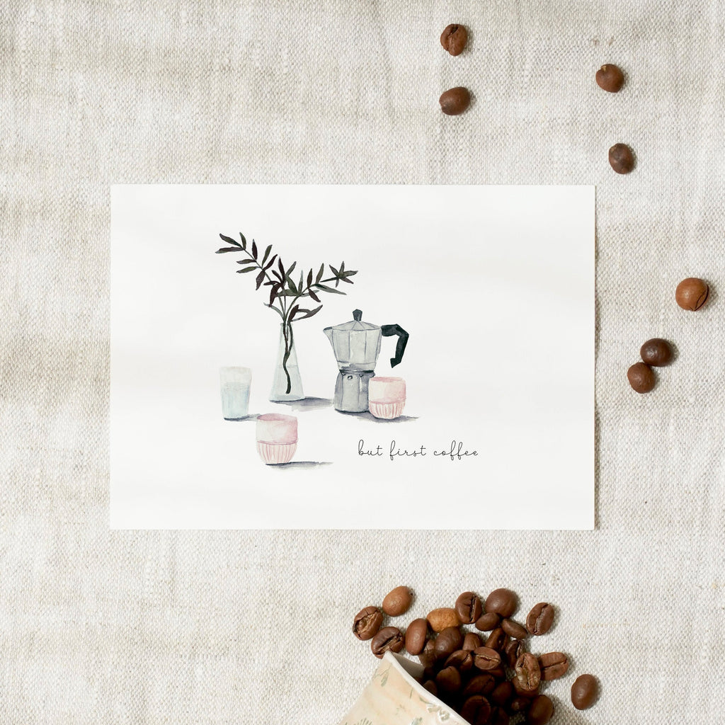 POSTKARTE - BUT FIRST COFFEE