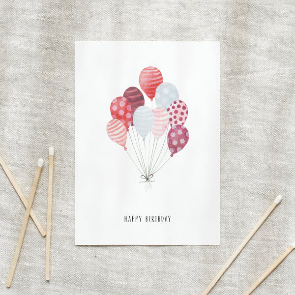 POSTKARTE - RED BALLOONS