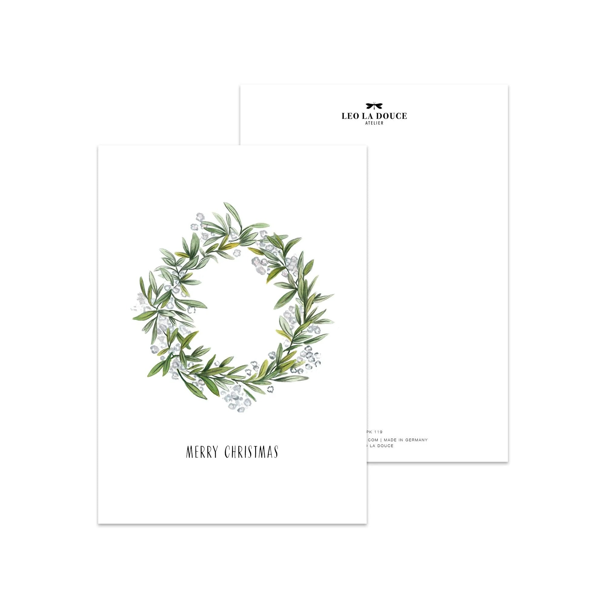 POSTKARTE - CHRISTMAS WREATH