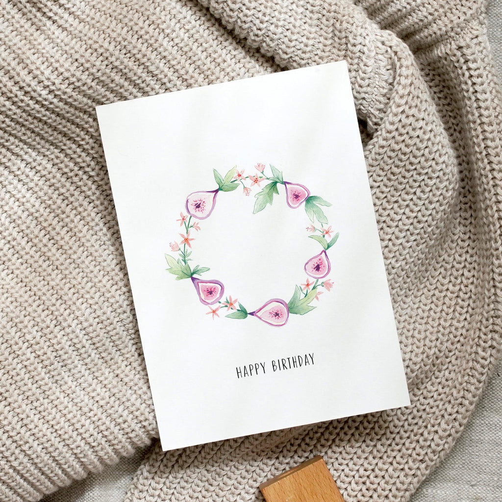 POSTKARTE - FIG WREATH