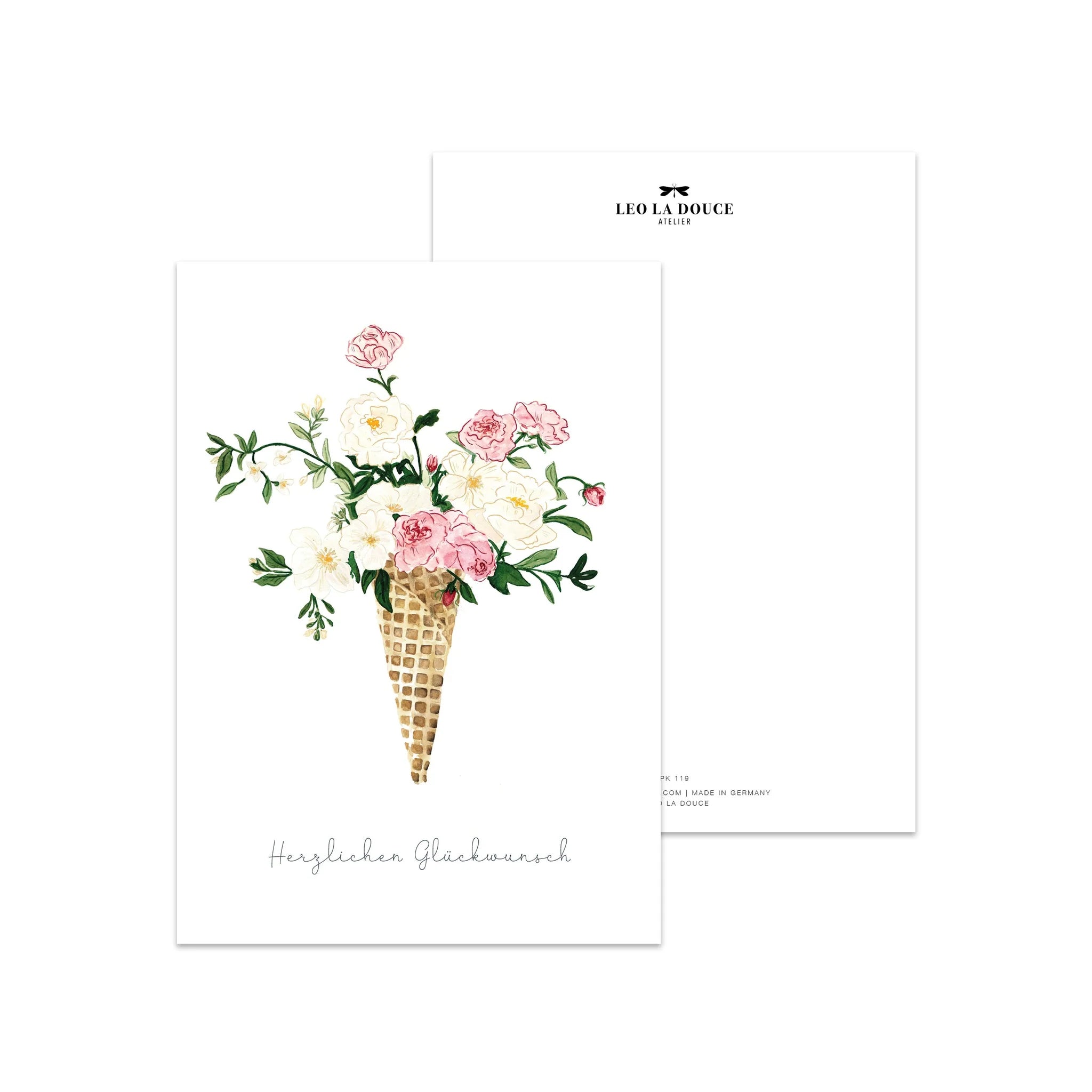 POSTKARTE - FLOWER CONE ROSEN