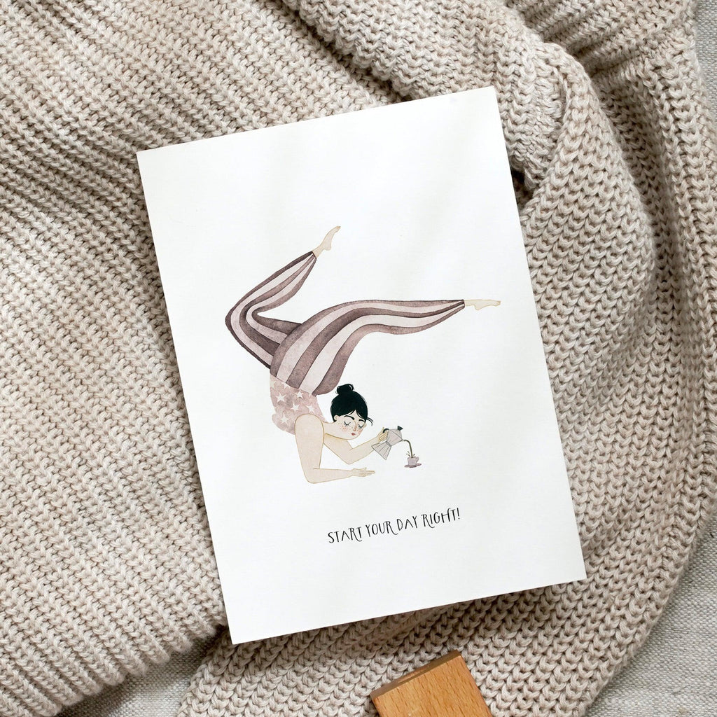 POSTKARTE - START YOUR DAY RIGHT I YOGA