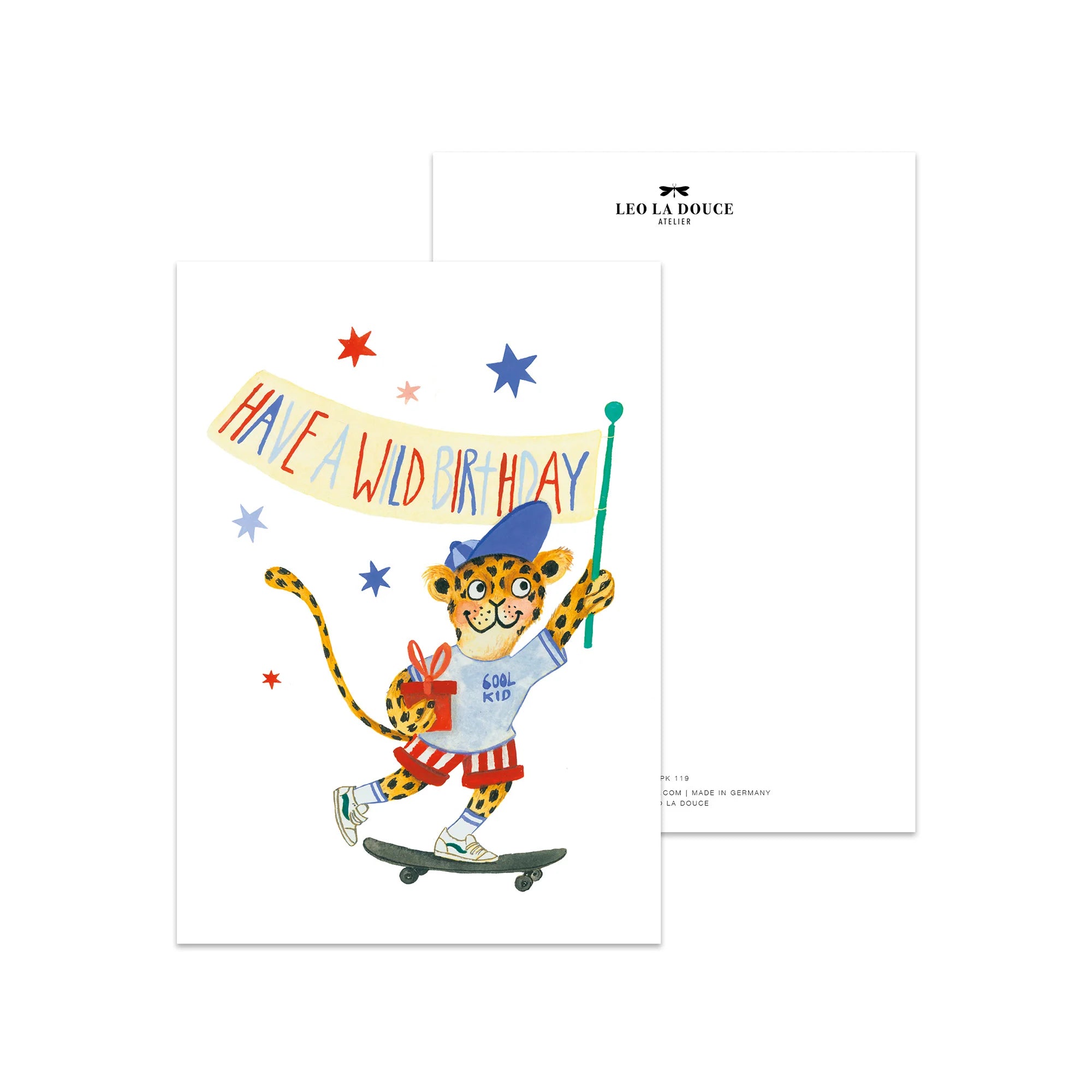 POSTKARTE - SKATEBOARD I TIGER