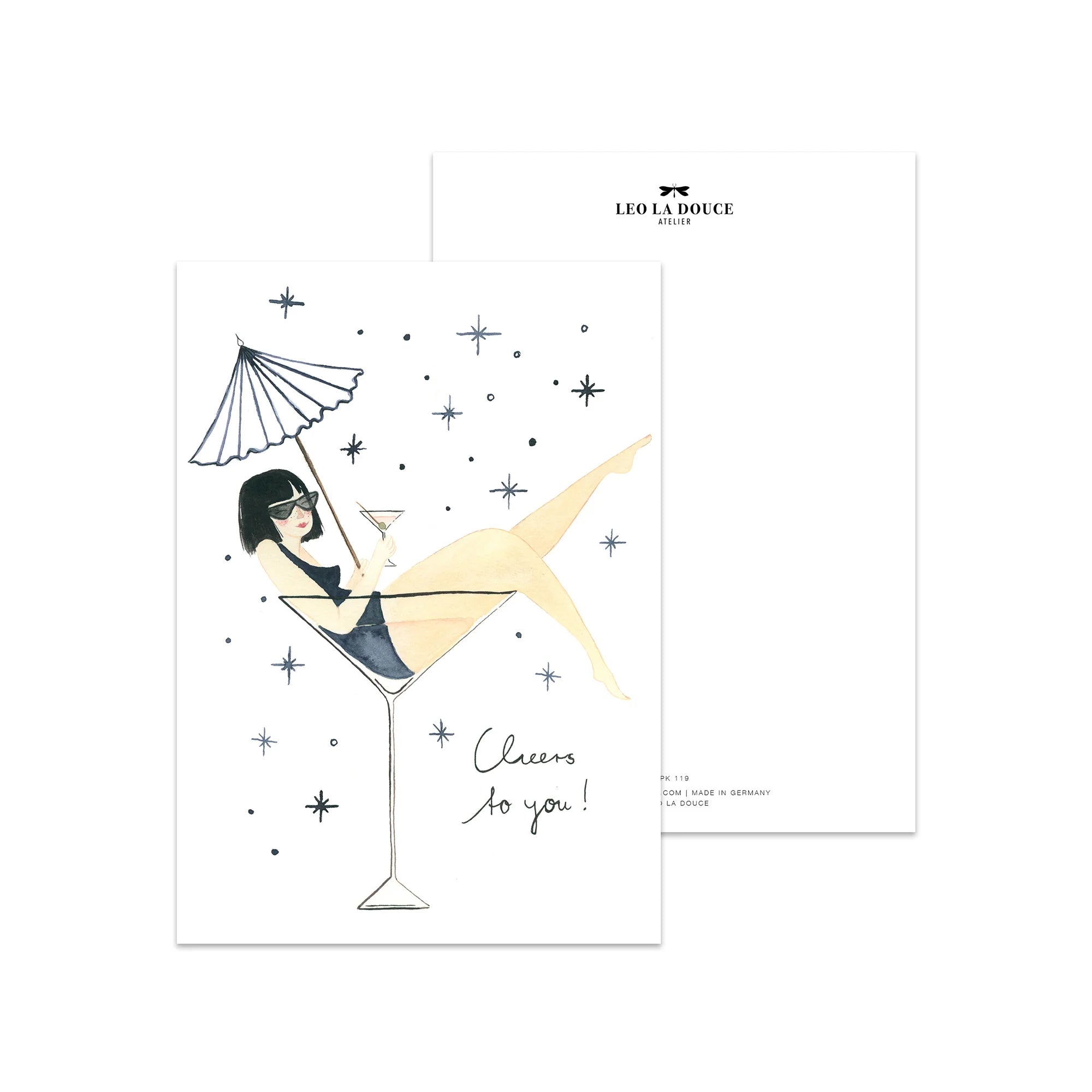 POSTKARTE - LADY COCKTAIL