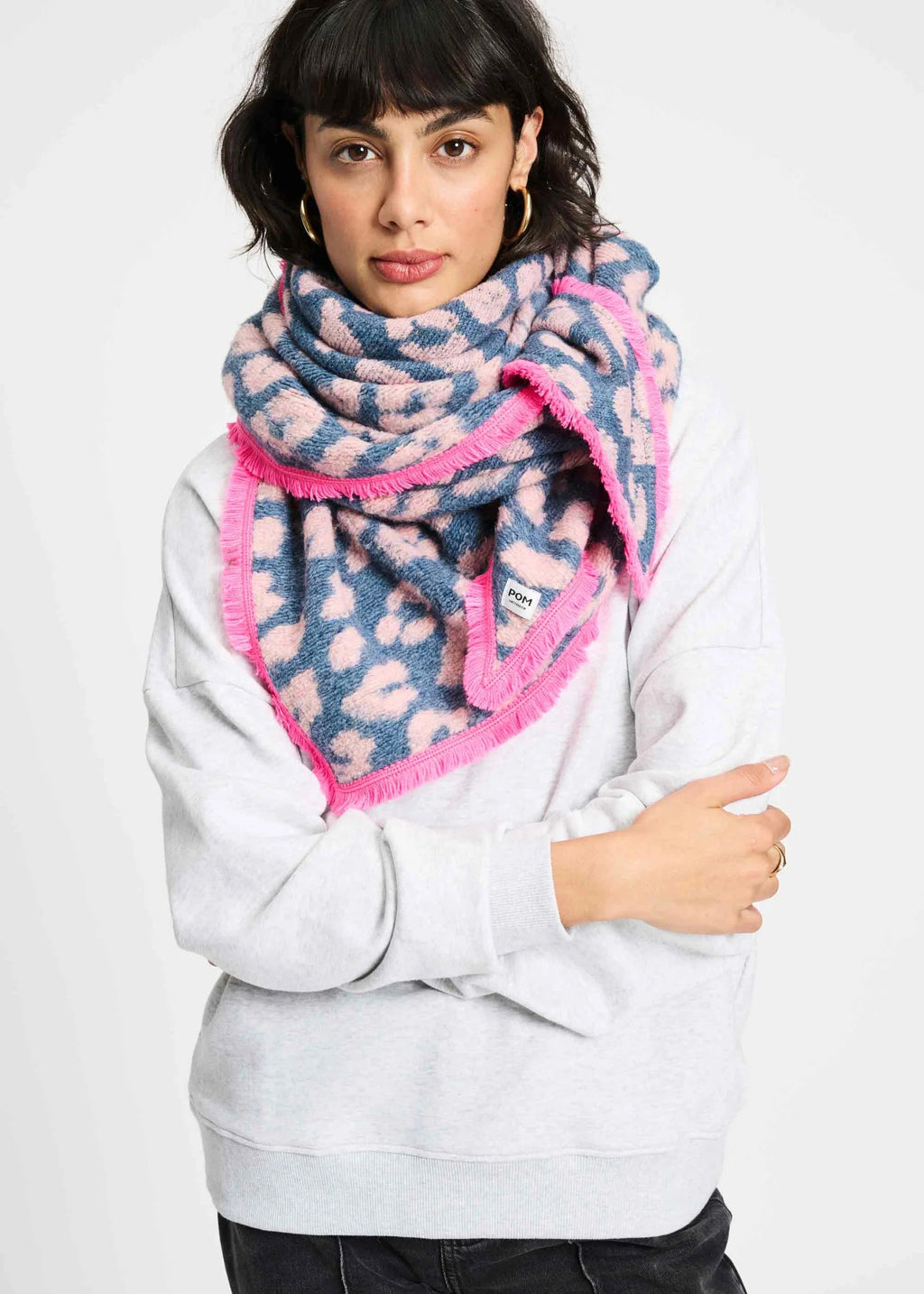 SHAWL - LEOPARD GREY