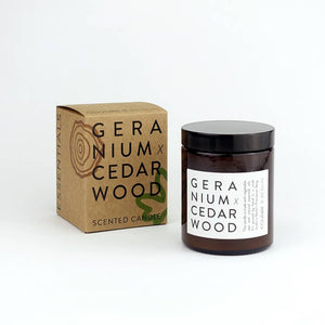 GERANIUM X CEDARWOOD DUFTKERZE