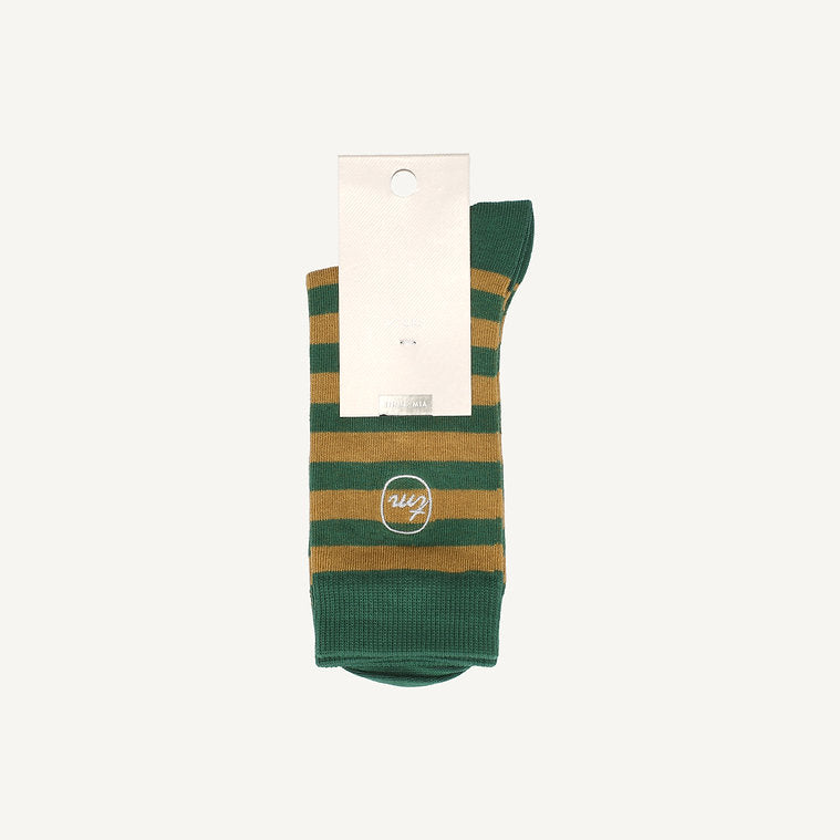 SOCKS STRIPES GREEN MOSS