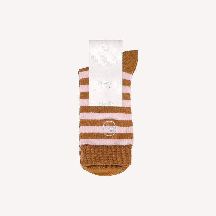 SOCKS STRIPES PINK MOCCA