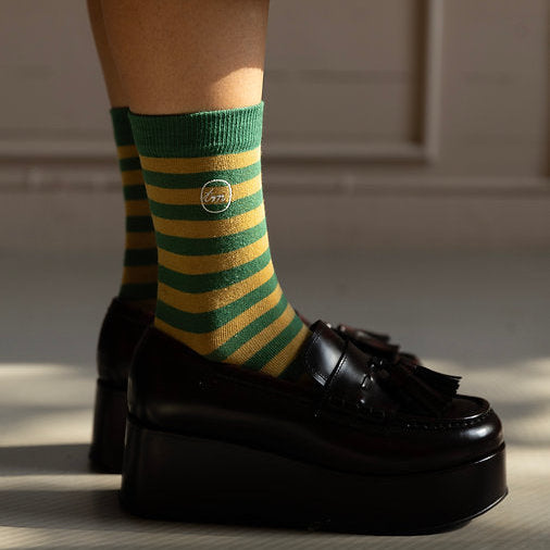 SOCKS STRIPES GREEN MOSS