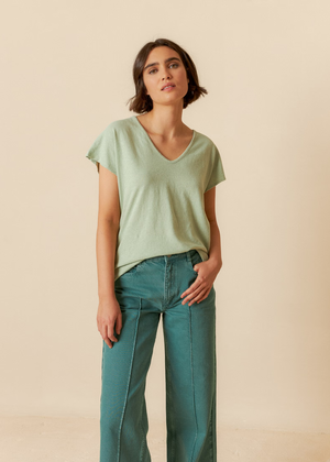 RUSTIC-EFFECT MELANGE T-SHIRT