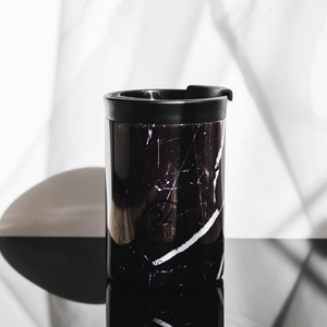 TRAVEL TUMBLER BLACK MARBLE