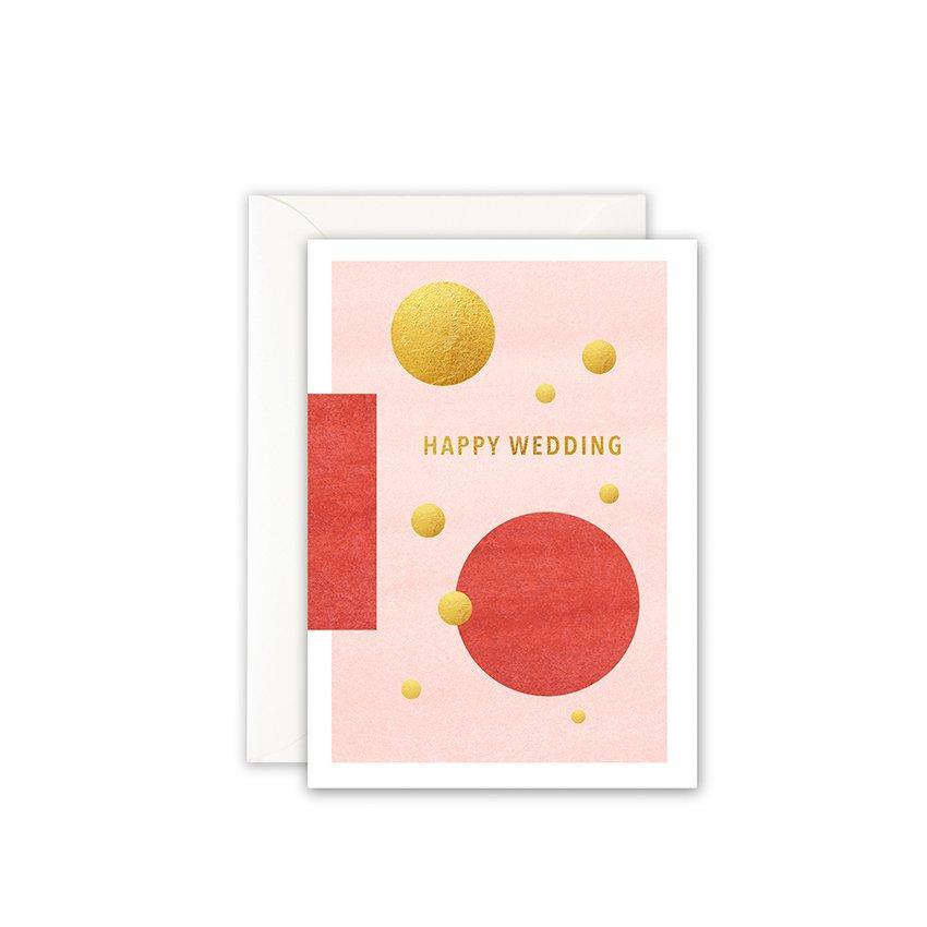 GRUSSKARTE - HAPPY WEDDING I GOLDFOIL