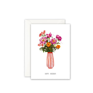 GRUSSKARTE - HAPPY BIRTHDAY I PINK PEONIES