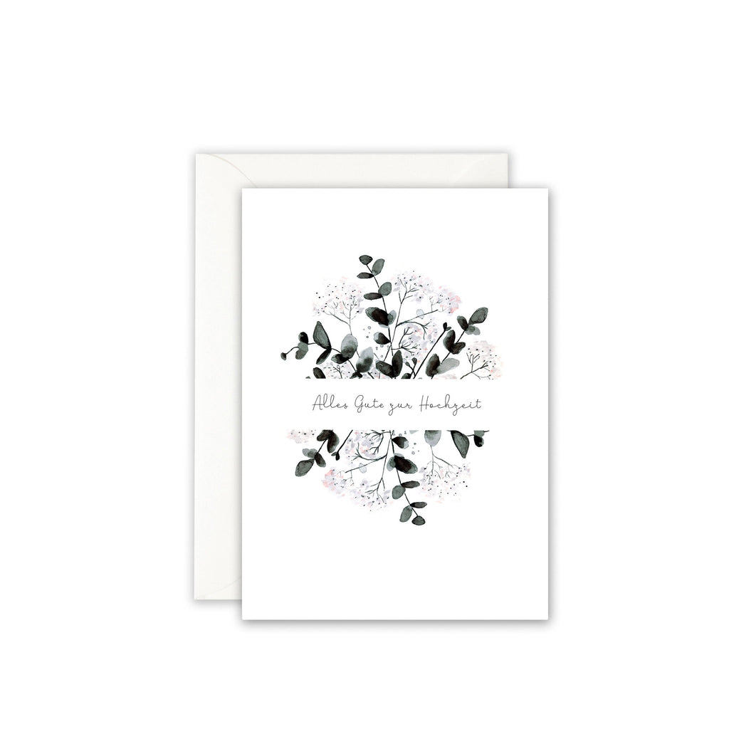GRUSSKARTE - HOCHZEITSGRÜSSE EUCALYPTUS