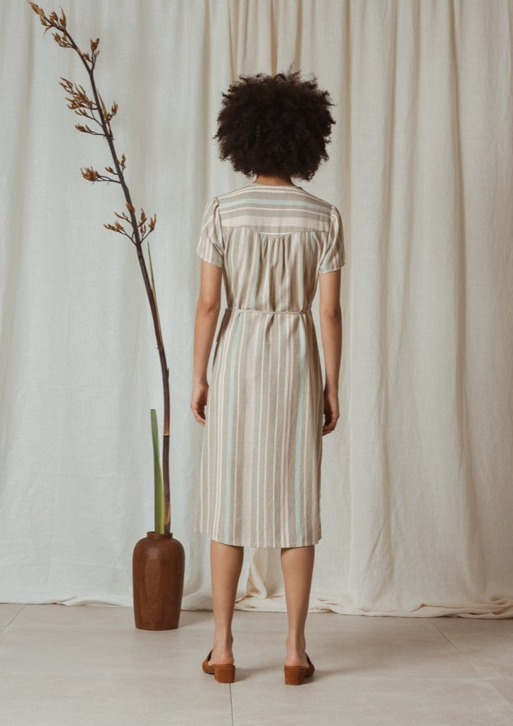 MULTICOLOURED STRIPED DRESS