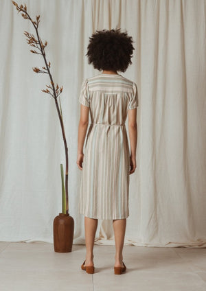 MULTICOLOURED STRIPED DRESS