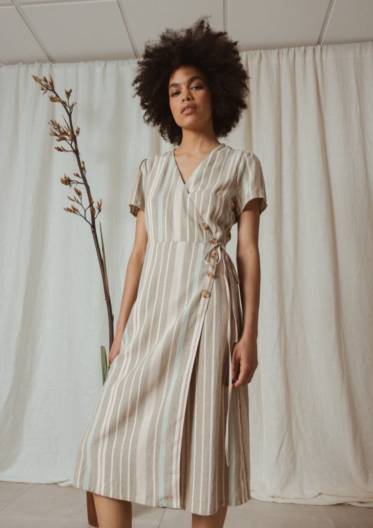 MULTICOLOURED STRIPED DRESS