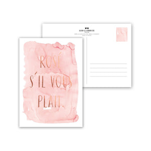 POSTKARTE - ROSÉ S'IL VOUS PLAIT (GOLD FOIL)