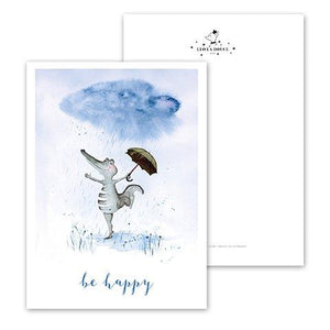 POSTKARTE - BE HAPPY CROCODILE