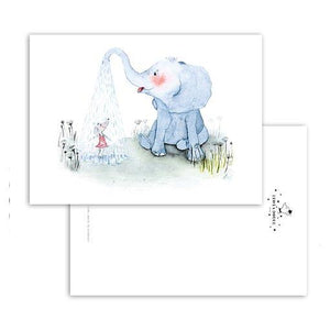 POSTKARTE - ELEPHANT SHOWER