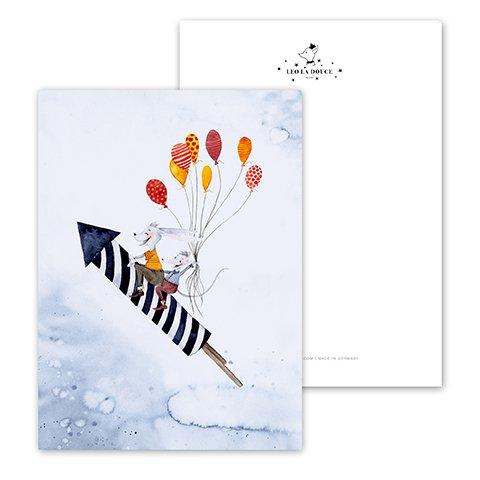 POSTKARTE - ROCKET FRIENDS