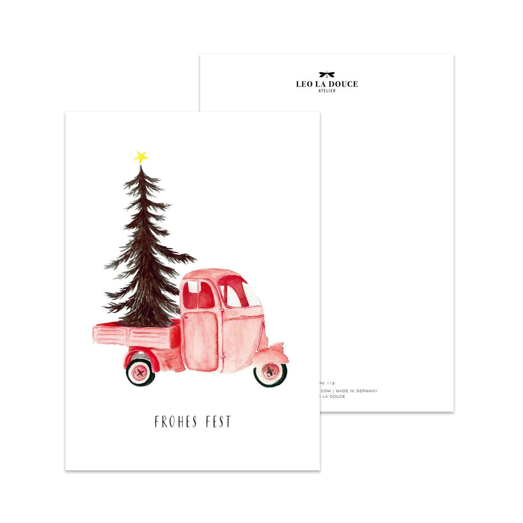 POSTKARTE - CHRISTMAS VEHICLE
