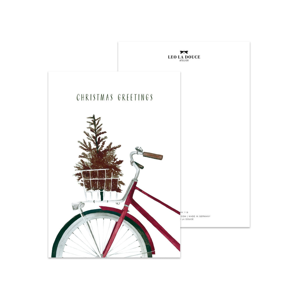 POSTKARTE - CHRISTMAS BICYCLE