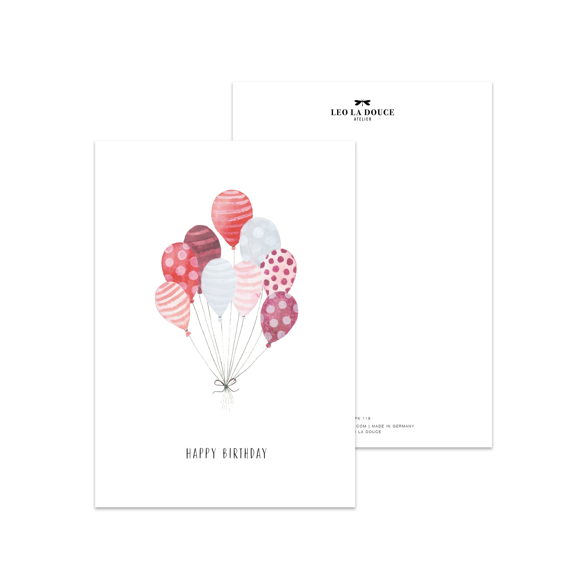 POSTKARTE - RED BALLOONS
