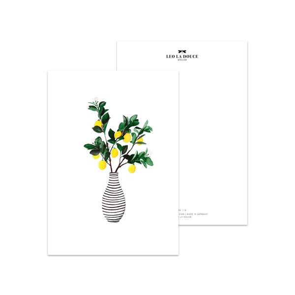 POSTKARTE - LEMON VASE