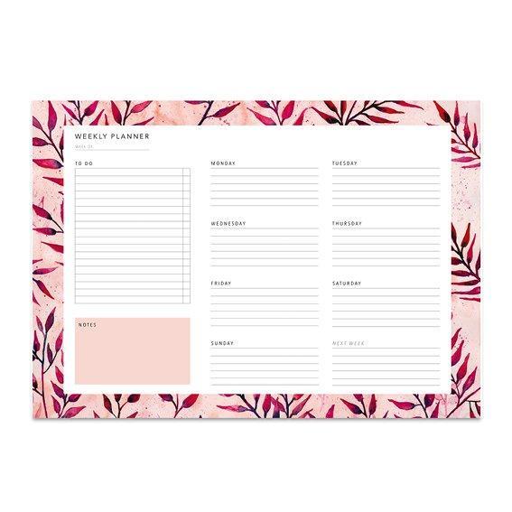 WEEKLY PLANNER – SUMMER LEAVES