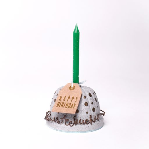 Good Old Friends Pustekuchen „Herz“ – Kalorienfreier Mini-Kuchen Aus Terrazzo Mit Drahtschrift – Lustiges Geschenk Für Nicht-Bäcker